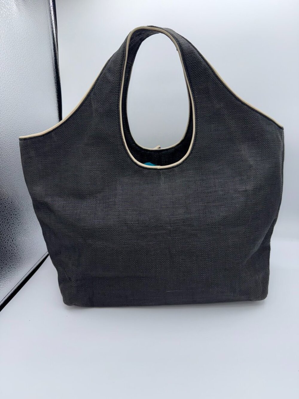 Kate Spade Black Canvas Bow Shoulder Bag Tote Purse - Picture 4 of 15